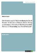 Die Entstehung der Rechtsordnung in David Humes "A Treatise of Human Nature: Being an Attempt to Introduce the Experimantal Method of Reasoning into Moral Subjects"