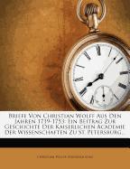 Briefe von Christian Wolff aus den Jahren 1719-1753