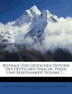 Beytrage zur Critischen Historie der Deutschen Sprache, Poesie und Beredsamkeit, siebenter Band