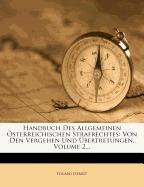 Handbuch des allgemeinen österreichischen Strafrechtes