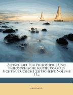Zeitschrift für Philosophie und philosophische Kritik