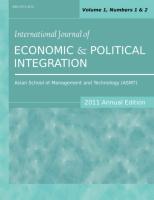 International Journal of Economic and Political Integration (2011 Annual Edition)