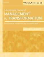 International Journal of Management and Transformation (2011 Annual Edition)