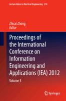 Proceedings of the International Conference on Information Engineering and Applications (IEA) 2012