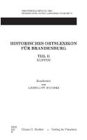 Historisches Ortslexikon für Brandenburg, Teil II, Ruppin