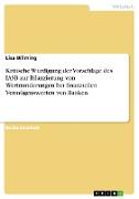 Kritische Würdigung der Vorschläge des IASB zur Bilanzierung von Wertminderungen bei finanziellen Vermögenswerten von Banken