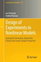 Design of Experiments in Nonlinear Models