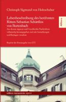 Lebenbeschreibung des berühmten Ritters Sebastian Schärtlins von Burtenbach