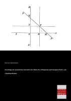 Grundzüge der analytischen Geometrie der Ebene für orthogonale und homogene Punkt- und Linienkoordinaten