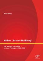 Hitlers ¿Braune Hochburg¿: Der Aufstieg der NSDAP im Land Thüringen (1920-1933)