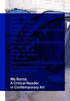 We Roma: A Critical Reader in Contemporary Art