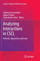 Analyzing Interactions in CSCL