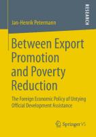 Between Export Promotion and Poverty Reduction