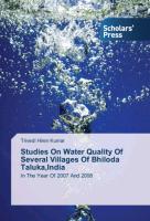 Studies On Water Quality Of Several Villages Of Bhiloda Taluka,India