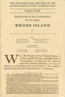 Documentary History of the Ratification of the Constitution, Volume 24: Ratification of the Constitution by the States: Rhode Island, No. 1volume 24