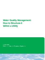 Water Quality Management: How to Structure It Within a Utility