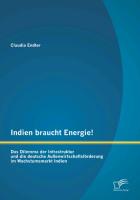 Indien braucht Energie! Das Dilemma der Infrastruktur und die deutsche Außenwirtschaftsförderung im Wachstumsmarkt Indien