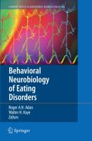 Behavioral Neurobiology of Eating Disorders