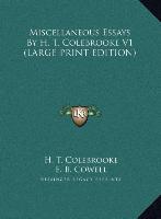 Miscellaneous Essays By H. T. Colebrooke V1 (LARGE PRINT EDITION)