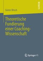 Theoretische Fundierung einer Coaching-Wissenschaft
