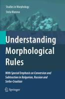 Understanding Morphological Rules