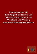 Verordnung über die Zuständigkeit der Wasser- und Schiffahrtsdirektionen für die Verfolgung und Ahndung bestimmter Ordnungswidrigkeiten