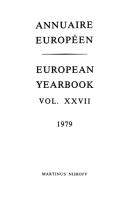 Annuaire Europeen / European Yearbook