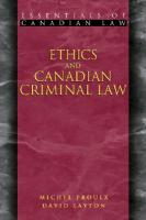 Ethics and Canadian Criminal Law
