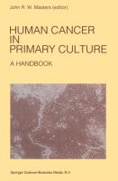 Human Cancer in Primary Culture, a Handbook