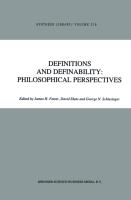 Definitions and Definability: Philosophical Perspectives