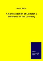 A Generalization of Lindelöf´s Theorems on the Catenary