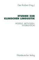 Studien zur Klinischen Linguistik