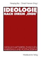 Ideologie nach ihrem ¿Ende¿
