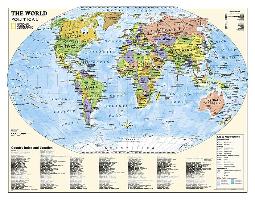 National Geographic: Kids Political World Education: Grades 4-12 Wall Map - Laminated (51 X 40 Inches)