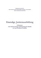 Einstufige Juristenausbildung