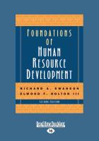 Foundations of Human Resource Development: Second Edition (Large Print 16pt [volume 1 of 2])