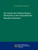 Zur Genese der Ortskoordinaten Kleinasiens in der Geographie des Klaudios Ptolemaios