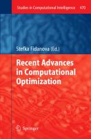 Recent Advances in Computational Optimization