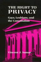 The Right to Privacy: Gays, Lesbians, and the Constitution