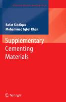 Supplementary Cementing Materials