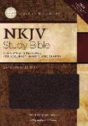 NKJV Study Bible, Large Print, Bonded Leather, Burgundy, Thumb Indexed