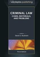Criminal Law: Cases, Materials, and Problems, Third Edition - 2013