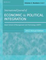 International Journal of Economic and Political Integration (2012 Annual Edition)