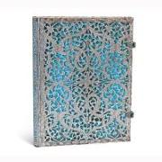 Hardcover Notizbücher Silberfiligran-Kollektion Maya Blau Ultra Liniert