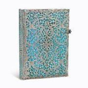 Hardcover Notizbücher Silberfiligran-Kollektion Maya Blau Midi Liniert