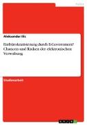 Entbürokratisierung durch E-Government? Chancen und Risiken der elektronischen Verwaltung