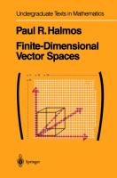 Finite-Dimensional Vector Spaces