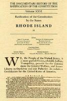 The Documentary History of the Ratification of the Constitution Volume 26: Ratification of the Constitution by the States, Rhode Island, No. 3volume 2