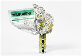 Melbourne Crumpled City Map