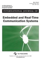 International Journal of Embedded and Real-Time Communication Systems